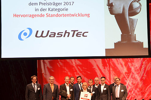 WashTec ist Sieger im Wettbewerb "Fabrik des Jahres" in der Kategorie hervorragende Standortentwicklung