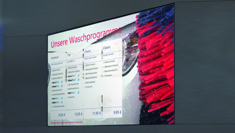 Waschprogramme zur Auswahl am Bildschirm